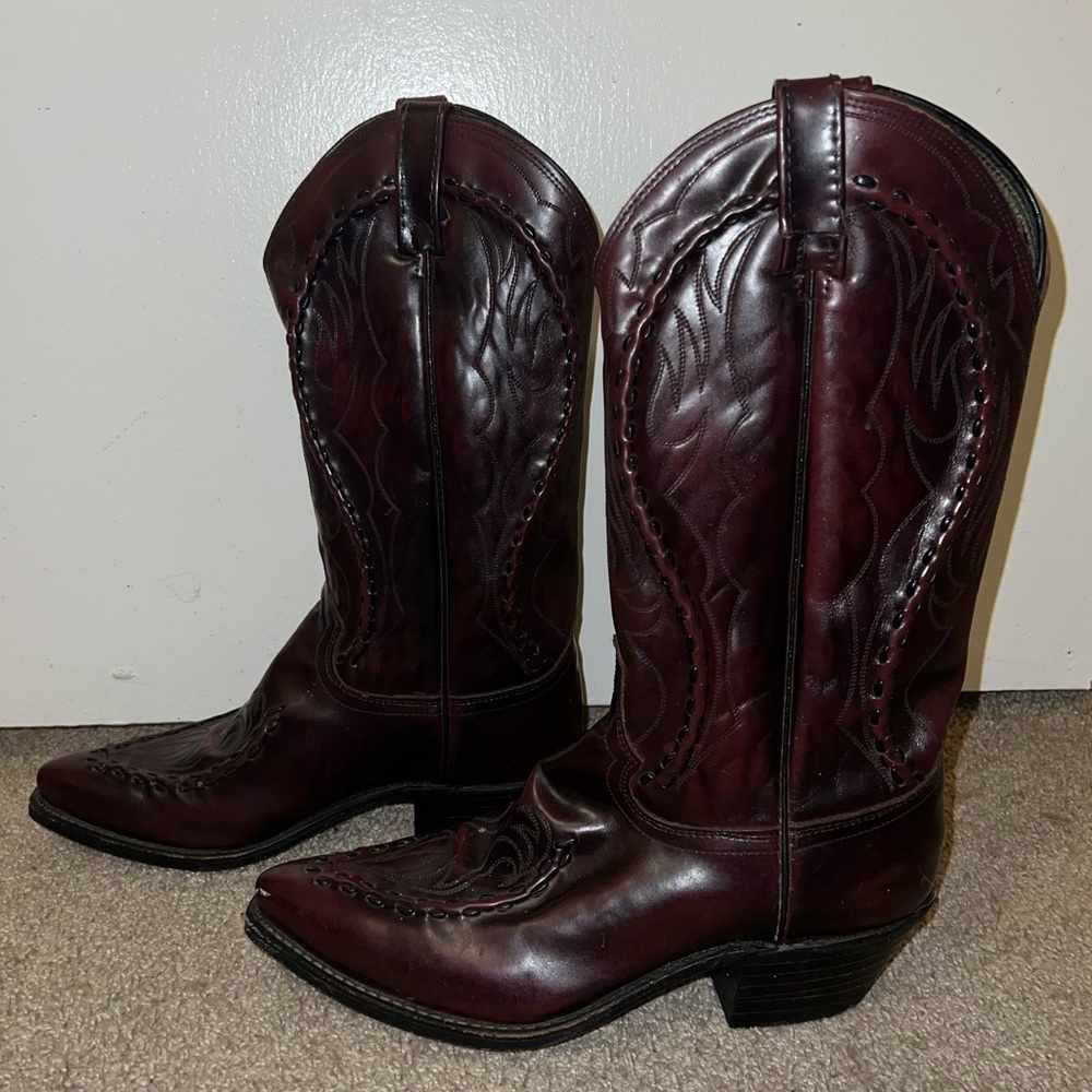 Black Cherry Dan Post Cowgirl Western Boots Size 8.5